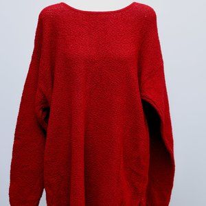 Crazy Horse Women Red M Pullovers Round Neck Loose Fit Sweaters